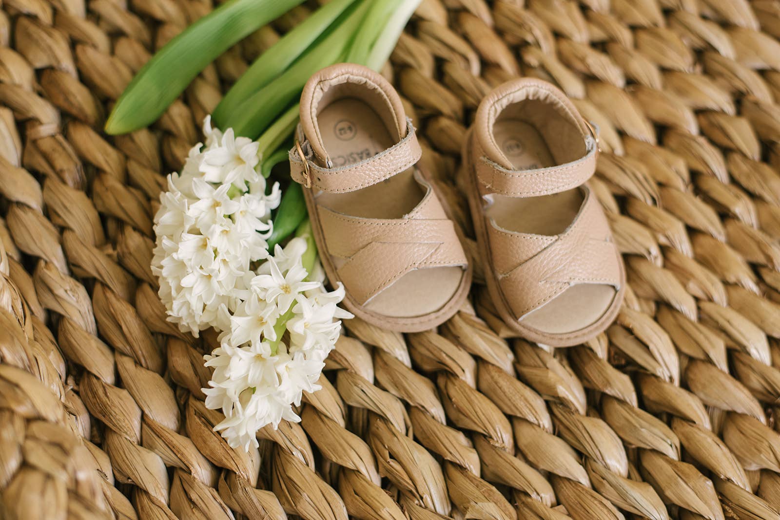 Tully Tan Split-Soled Leather Baby Sandals