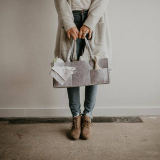 Diaper Caddy in Gray: Large (16 x 10 x 7")