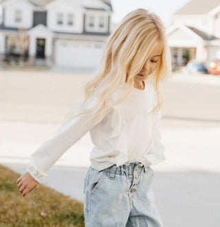 Emmelyn Long Sleeve Ruffle Top | White