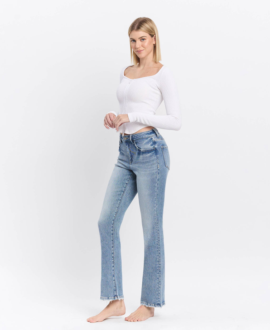 Vervet Glamour High Rise Bootcut Full Length Jeans