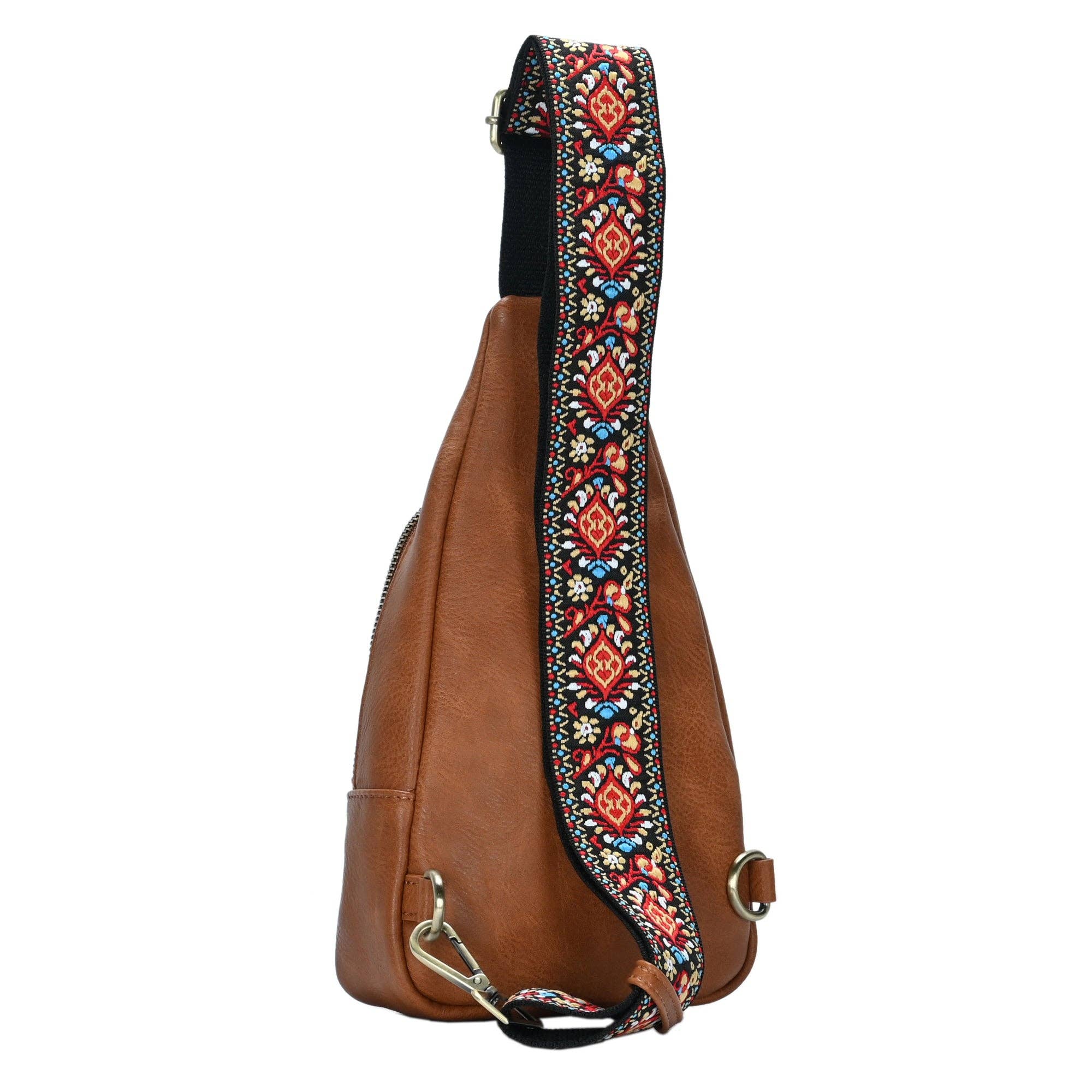 Zoey Boho Sling Bag with Guitar Strap | Green