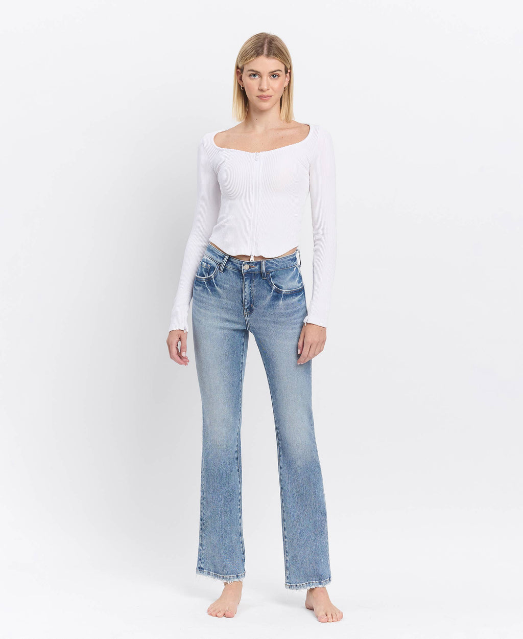 Vervet Glamour High Rise Bootcut Full Length Jeans