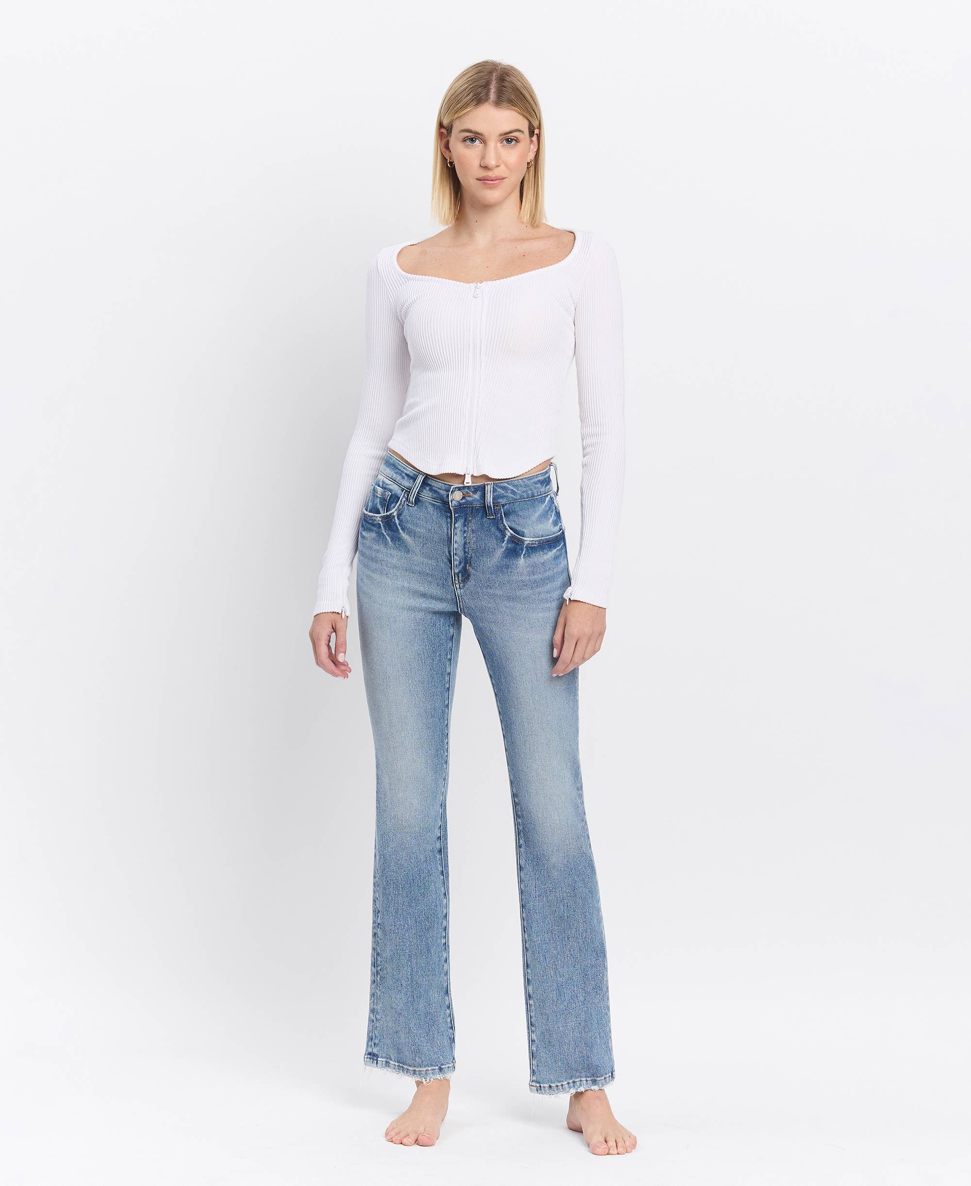 Vervet Glamour High Rise Bootcut Full Length Jeans