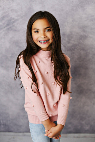 Cotton Candy Pom Sweater