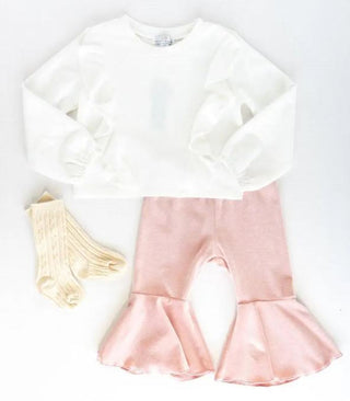 Emmelyn Long Sleeve Ruffle Top | White