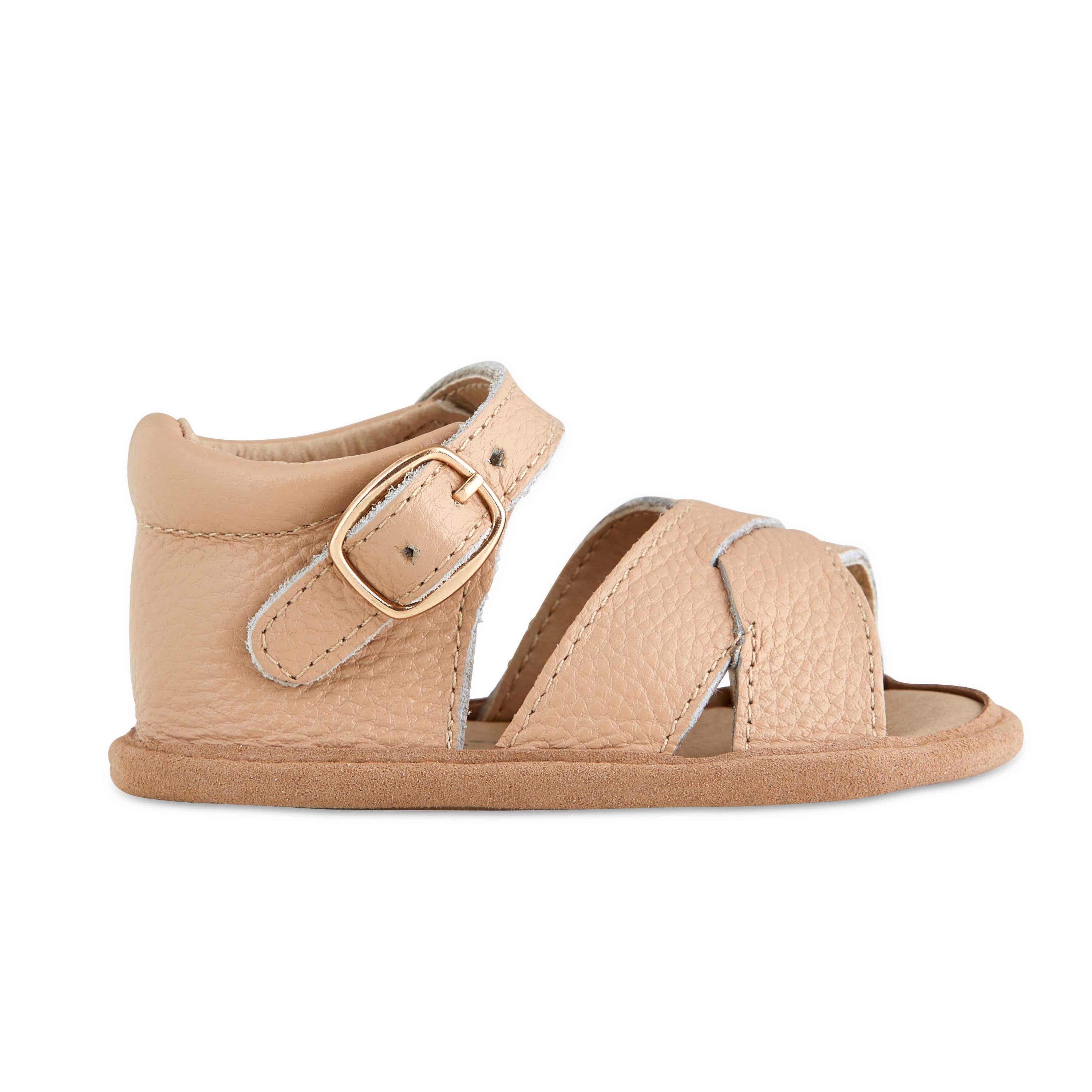 Tully Tan Split-Soled Leather Baby Sandals