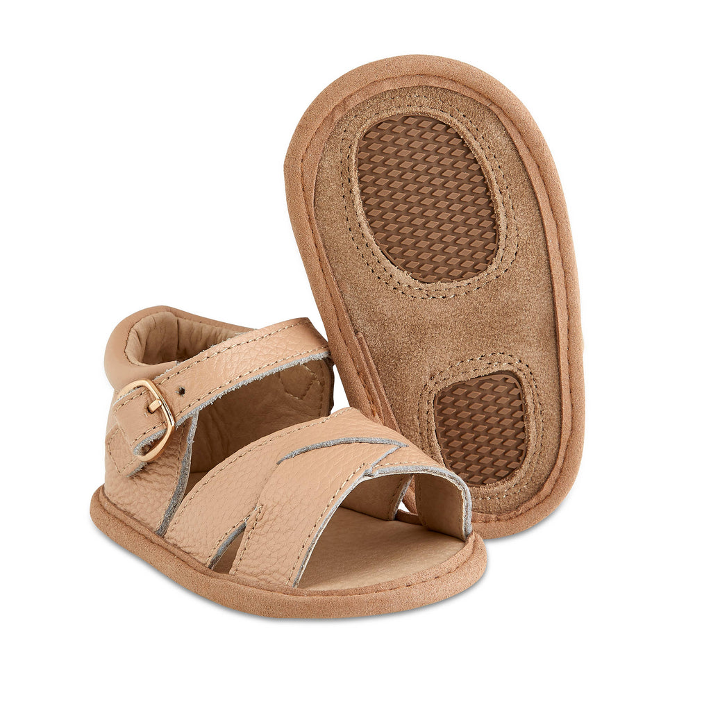 Tully Tan Split-Soled Leather Baby Sandals