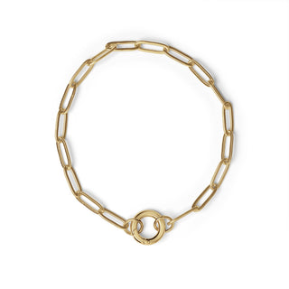 Paperclip with Charm Keeper Chain Bracelet | Stainless Steel + 18K PVD