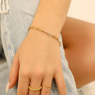 7" Paperclip Chain Bracelet | 18K PVD Stainless Steel