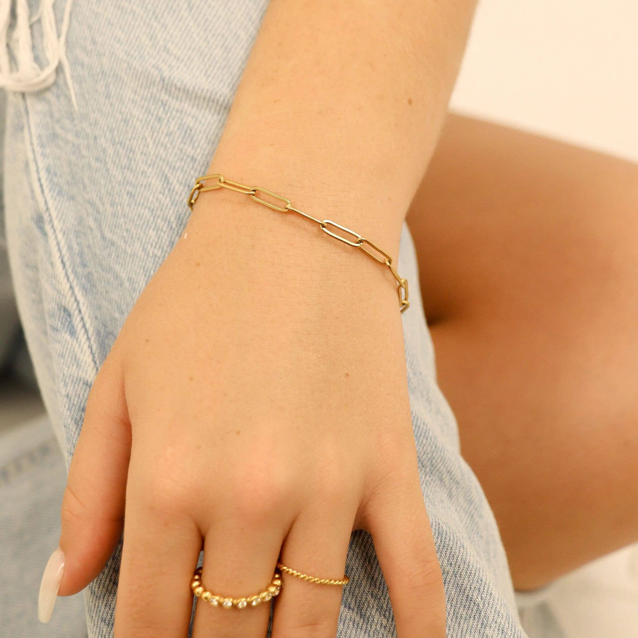 7" Paperclip Chain Bracelet | 18K PVD Stainless Steel