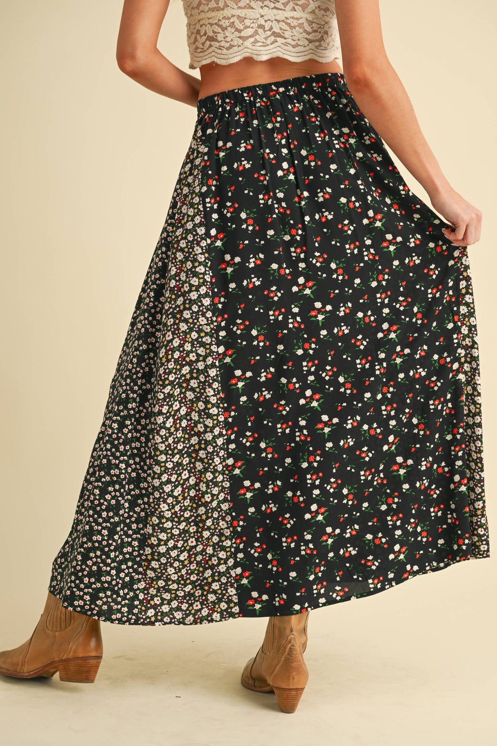 Melanie Skirt | Black Floral