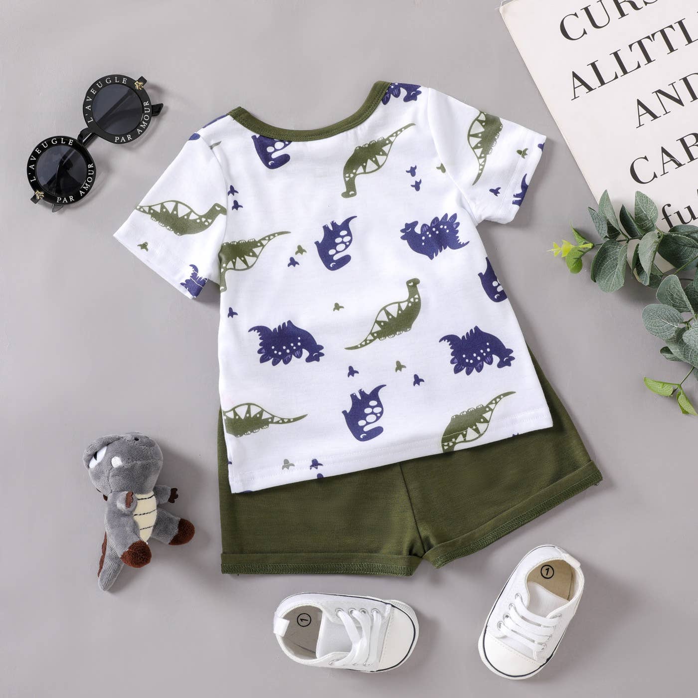 Dalton Dinosaur Tee + Shorts Set