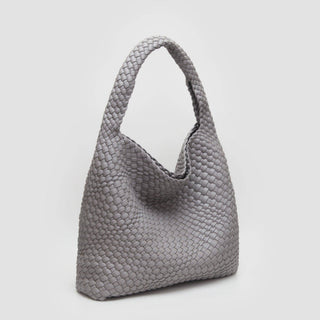 Tiara Woven Hobo Tote Bag With Pouch | Tan