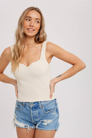 Essential Ribbed Tank - Black