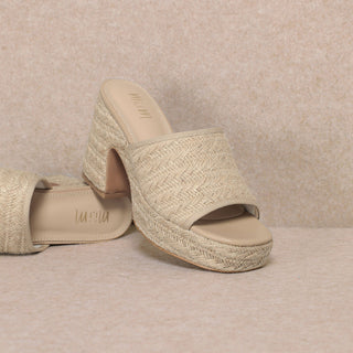 Amelia Platform Slide | Beige