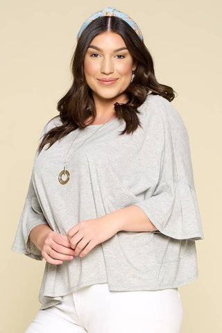 Courtney Flare-Sleeved Cotton Blouse | Plus Size