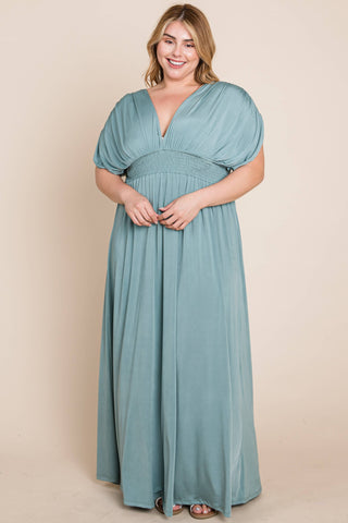Betsy Ruched Maxi Dress | Plus