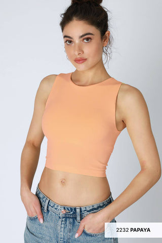 Clean Line Crew Neck Crop Top | Black