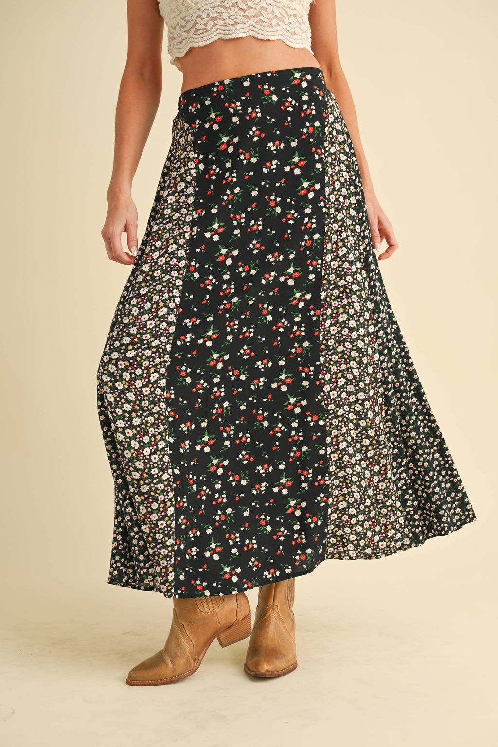 Melanie Skirt | Black Floral