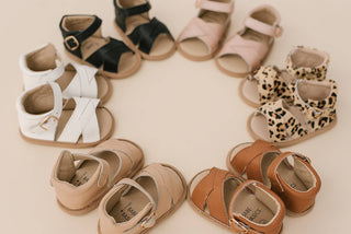 Betty Black Split-Soled Leather Baby Sandals