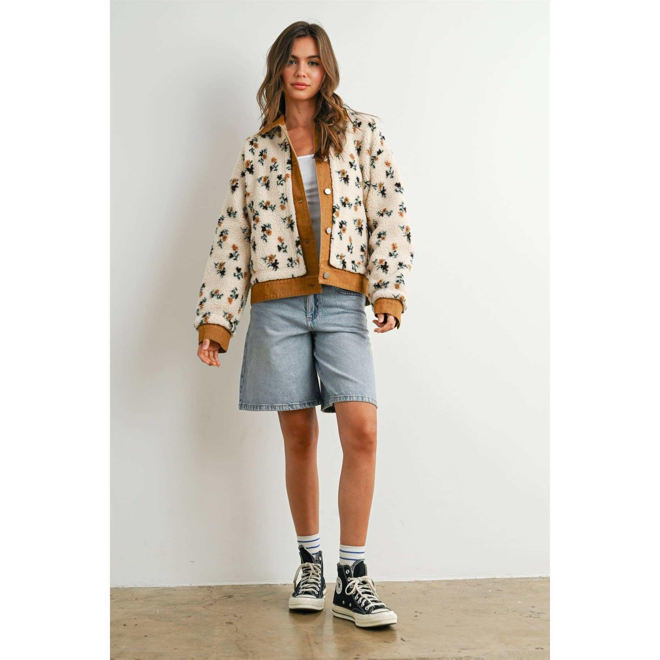 Fiona Floral Collared Button-Down Jacket