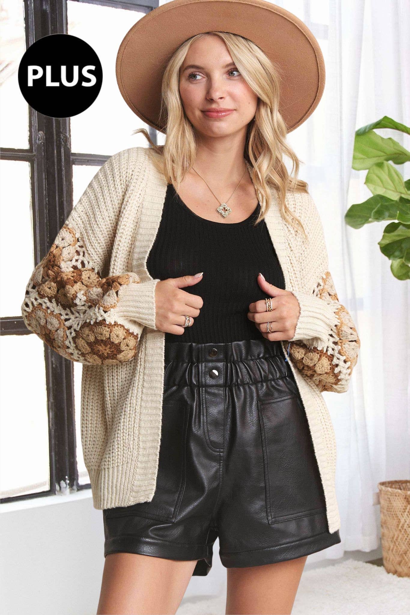 Plus Size Carlie Crochet Cardigan