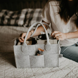 Diaper Caddy in Gray: Large (16 x 10 x 7")