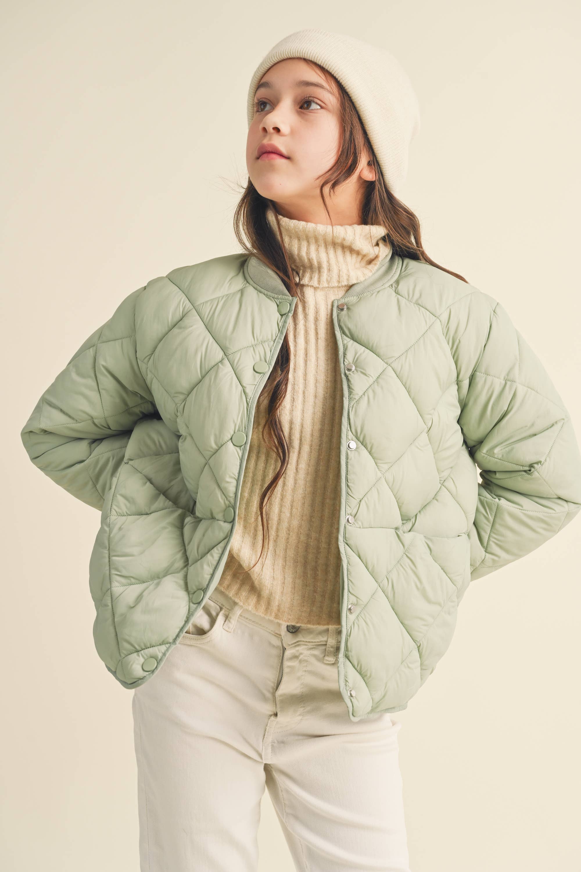 Summer Tween Quilted Jacket | Sage