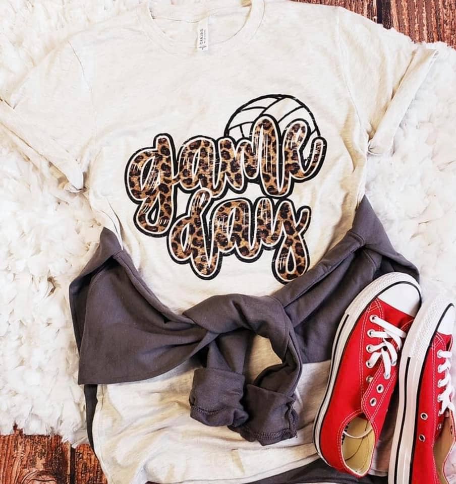 Volleyball Game Day Tee | Leopard