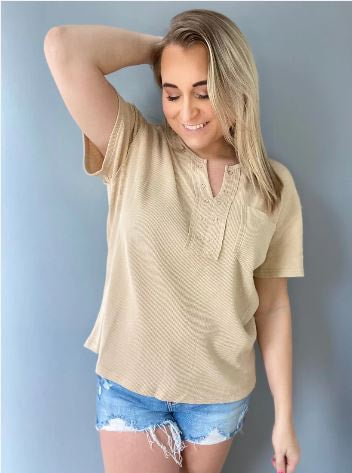 Kara Waffle Knit Top