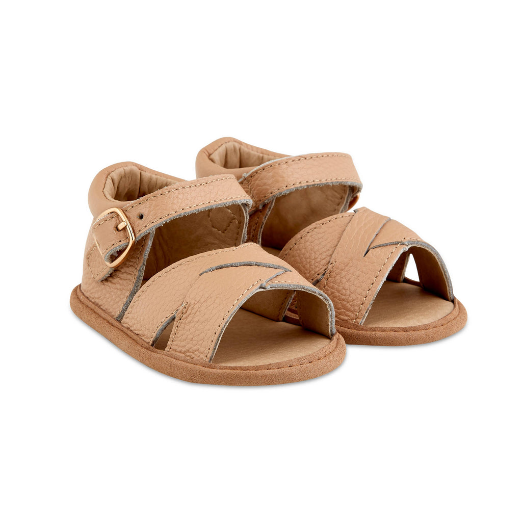 Tully Tan Split-Soled Leather Baby Sandals