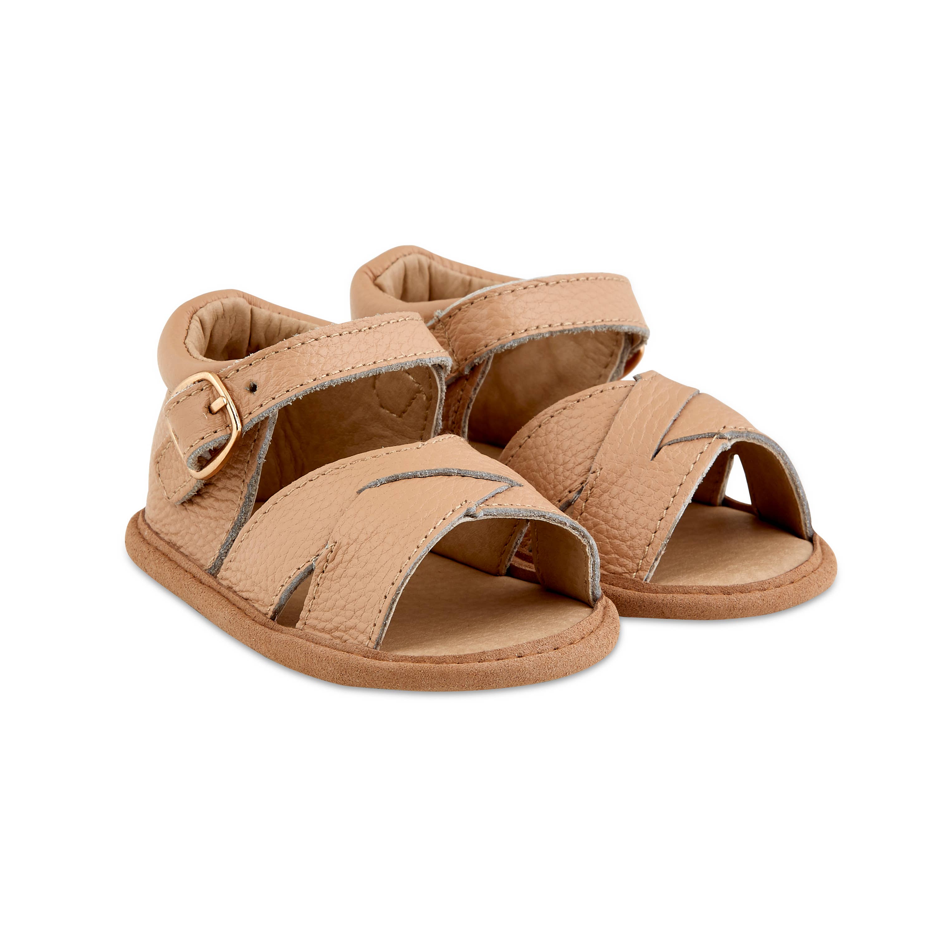 Tully Tan Split-Soled Leather Baby Sandals